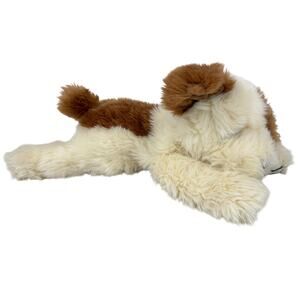 Ty Patches Puppy Dog Plush Cream Brown 1995 Shaggy Laying Stuffed Animal 17 Inch
